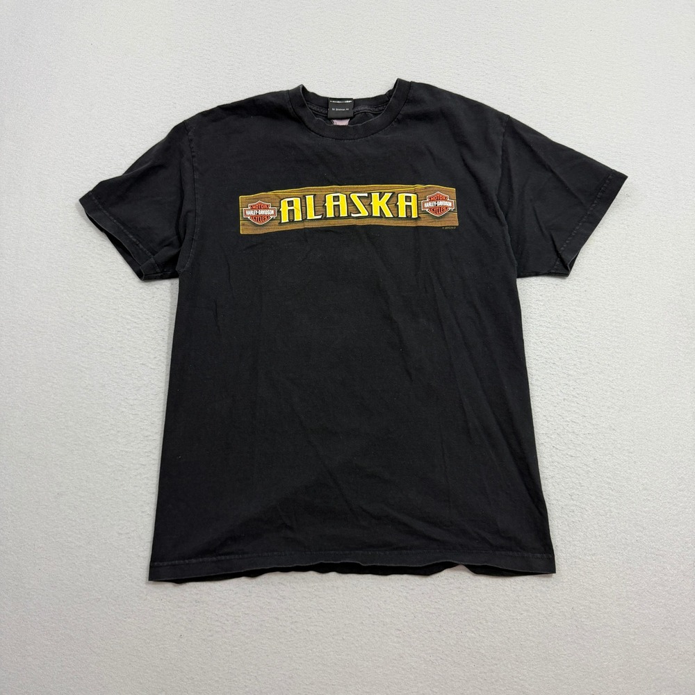Harley Davidson Shirt Large Black Alaska Ketchikan Inside Passage Graphic Tee